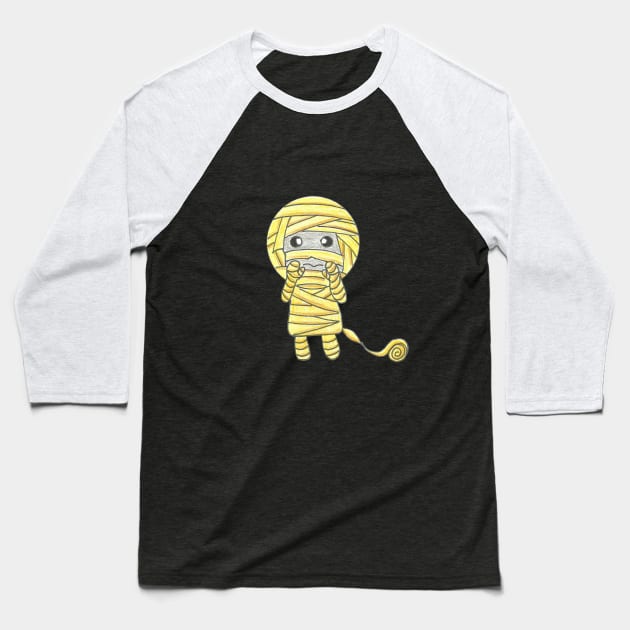 Mummy Baseball T-Shirt by Loose Tangent Arts